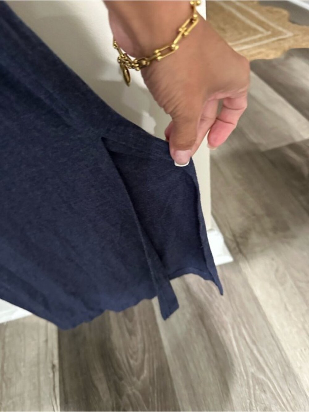 Athleta Navy Blue Wide Leg Jumpsuit Size 2 Modal Blend Sleeveless Lounge Travel - Picture 7 of 10